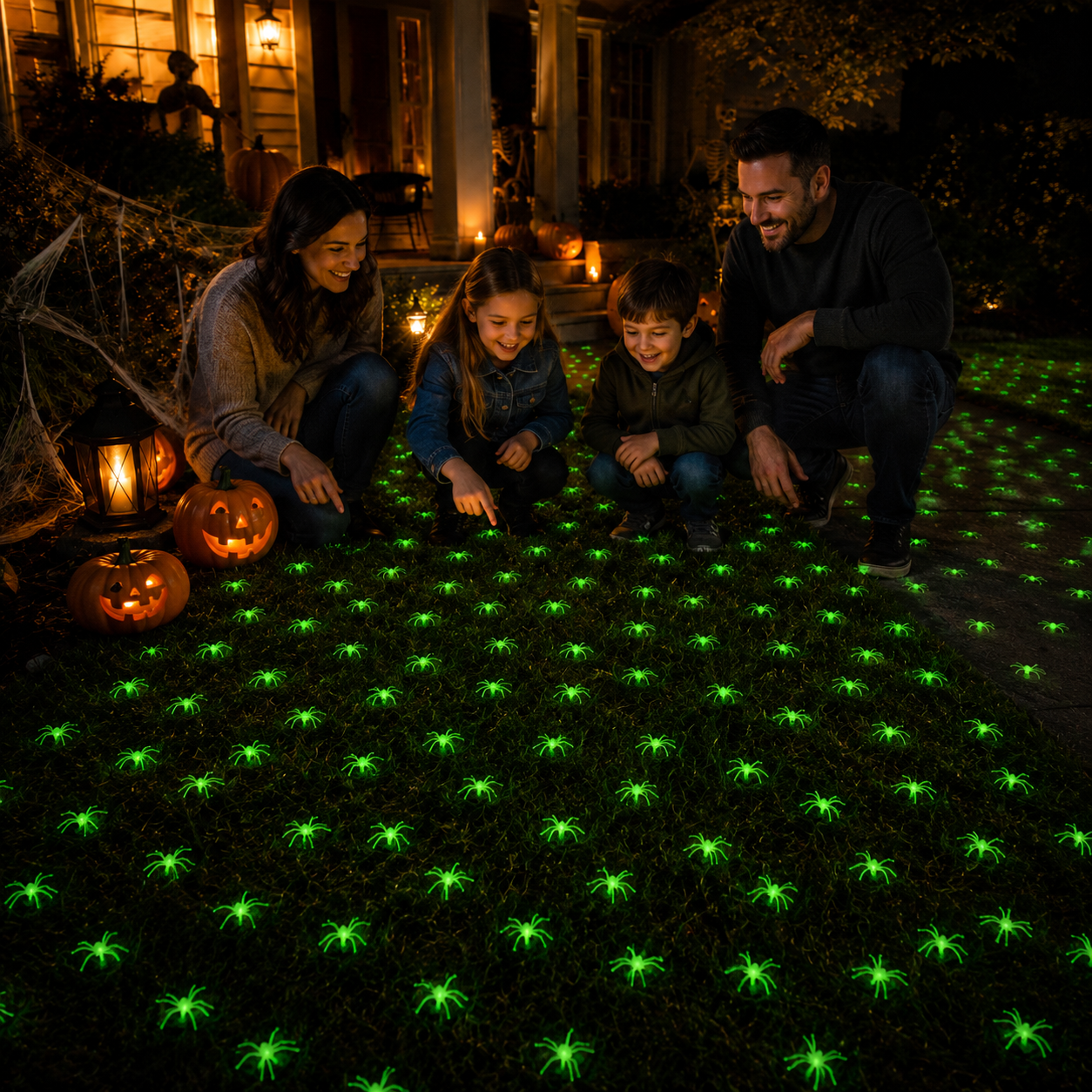 Glow-in-the-Dark Halloween Spiders for Party Favors and Yard Decor