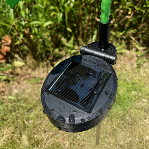 Close-up of the solar panel with water droplets