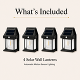 Solar Motion Sensor Wall Lanterns for Porch and Entryway Lighting