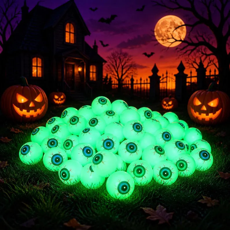 Glow-in-the-Dark Halloween Eyeballs for Trick-or-Treat Bags and Party Decor